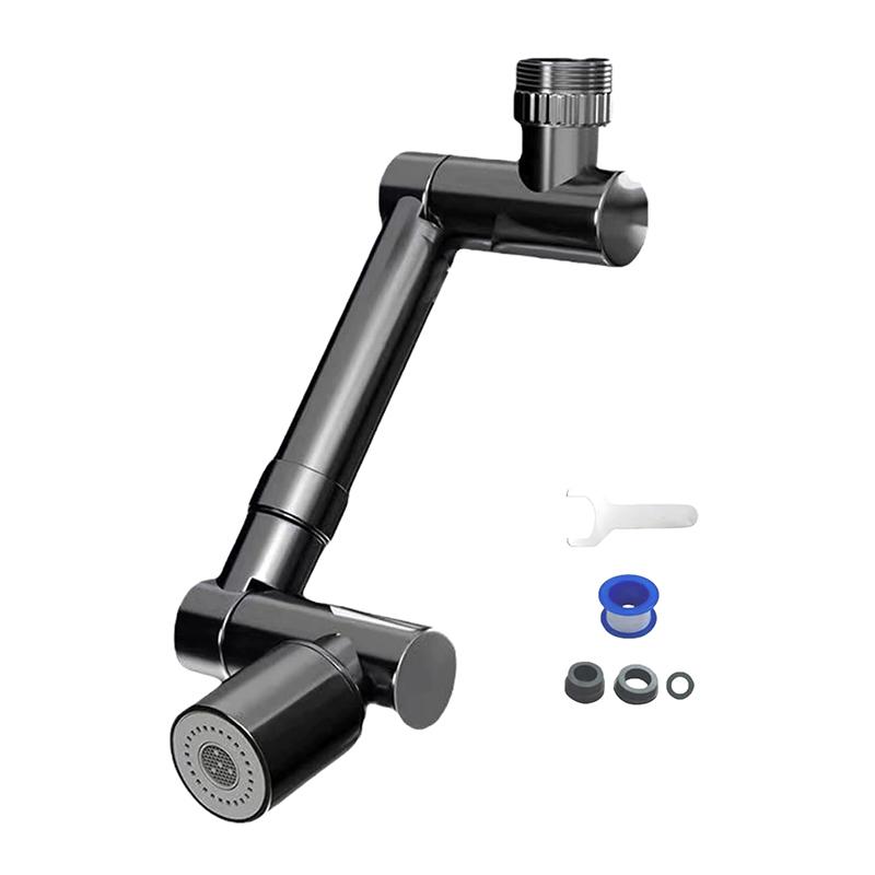 1440° Rotatable Scalable Metal Faucet Bathroom Tap Splash-Proof Bubbler Kitchen Faucet Filter Nozzle Tap Saving Water Extender