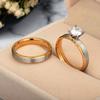 New Matte Finish Stainless Steel Zircon Couple Rings Set - Simple  Jewelry for Men & Women - Valentine Gift Size 6-12