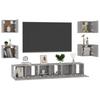 vidaXL 7-tlg. TV-Schrank-Set Betongrau Holzwerkstoff