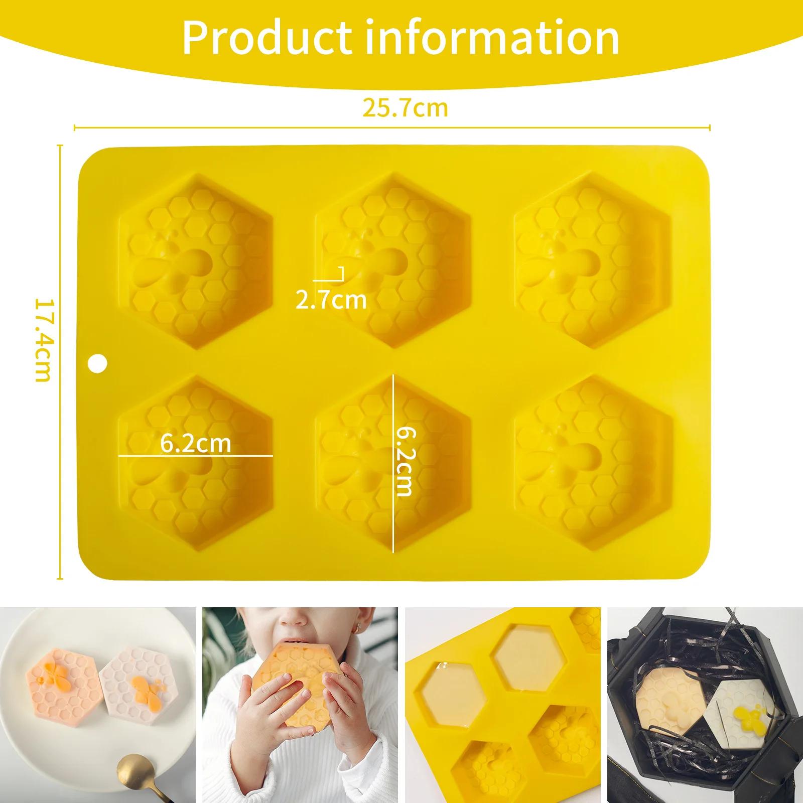 

Пористая силиконовая форма для выпечки Honeybee More Style Honeycomb DIY Chocolate Candy Jelly Ice Maker Set Торт Декор Мыло Свеча Форма