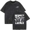 Respect The Local Ocean Shark Prints Washed T-Shirt Women Cotton Oversize T Shirt Summer O-Neck Short Sleeve Tops Clothes