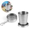 Stainless Steel Collapsible Cup Portable Travel Retractable Folding Cup Camp with Keychain for Outdo