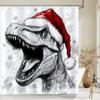 Christmas Santa Claus Snowman Print Bathing Curtain Bathroom Shower Curtain With Hooks bathroom home decor and accessories