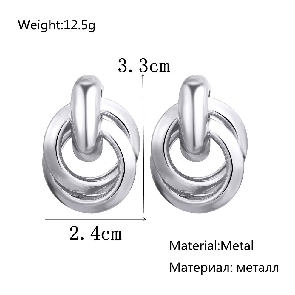Fashion Statement Earrings Metal Round Geometric Earrings For Women Hanging Dangle Modern Jewelry Punk