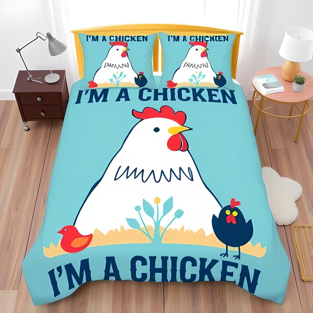 Comforter Cartoon Chicken For Kids Boys Girlslovely Rooster Bedding Setrustic Country Flower Leaves Comforter Warm