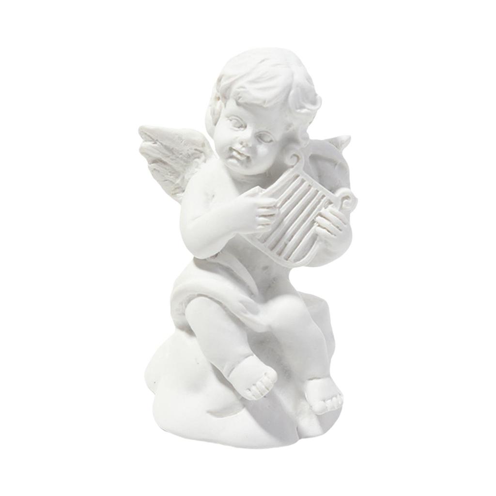 Little Angel Statue Cherub Sculpture Art Craft Ornament Miniature Figurine for Entrance Living Room Centerpiece Office Shelf