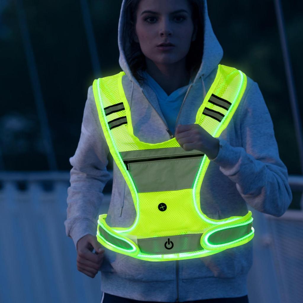LED Leuchtende Laufweste Frontlicht Winkelverstellbar Nachtlicht Weste Mit 360 Grad Sichtbarkeit Wasserdicht Nachtlicht Ausrüstung