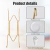4Pcs Plate Hangers for Walls, 6/8/10/12 Inch Stainless Steel W-Shaped Gold Plate Hooks Vertical Dish Holder Display Wall Mount for Antique Arts