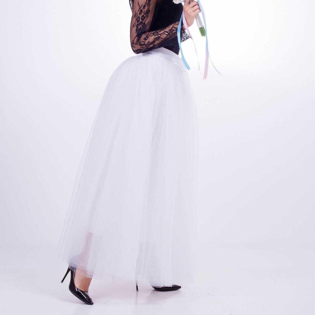 

Спідниця для випускного Qooth Жіноча Вечірня Тюлева Спідниця-бальна сукня Faldas Mujer Пояс-краватка Спідниця-пачка QT2178 Free Size білий