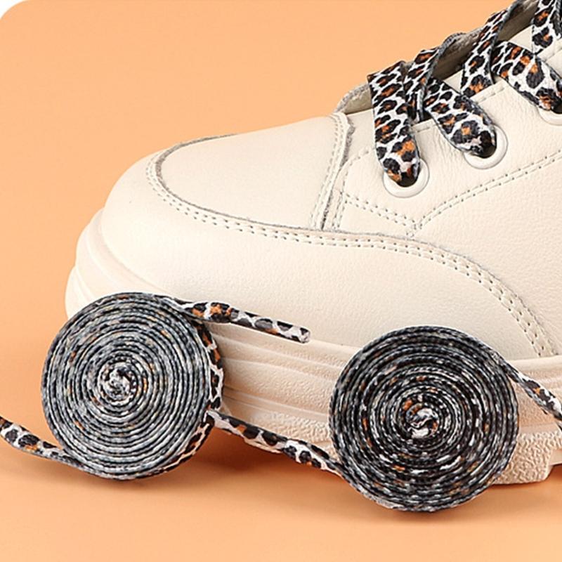 Leopard Prints Shoe Laces Polyester Shoe Laces 120cm Long Flat Shoelaces for Adults Kids Trainers Sneakers Running Shoes