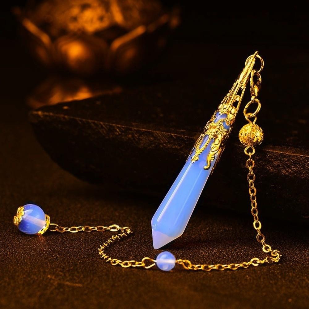Energy Natural Crystal Pendulums Hexagon Cone Witch Spiritual Pendulos Jewelry Gift