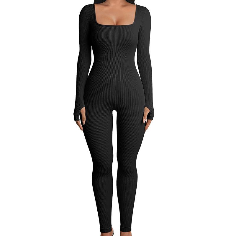 Tuta Slimming a Coste con Scollo Quadrato - Moda Donna Autunno/Inverno 2025