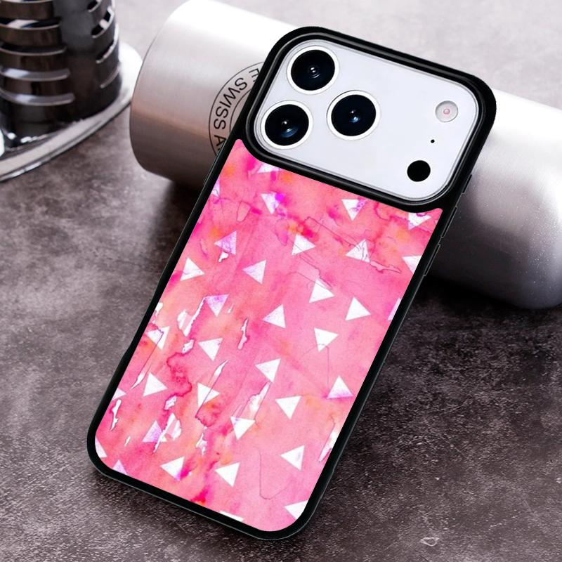 Watercolor Triangle Pattern Phone Case For iPhone 17,16e,15,14,13,12,11,Mini,Pro,MAX soft Silicone Cover