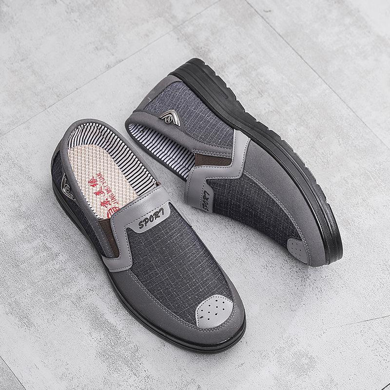 2024 nové pánské látkové boty starého Pekingu ležérní líné nazouvací boty s nízkým svrškem pohodlné s měkkou podrážkou lněné plátěné boty