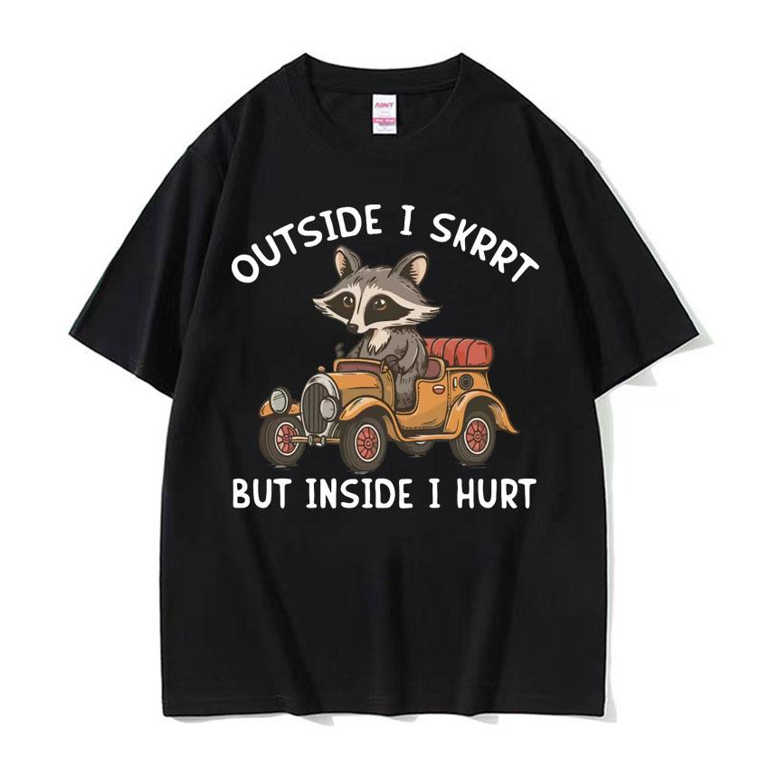 My Pain Is Chronic But This Ass Is Iconic Tee Shirt Funny Raccoon Meme T Shirt Mens Womens Vintage Kawaii Couples Tshirt Tops