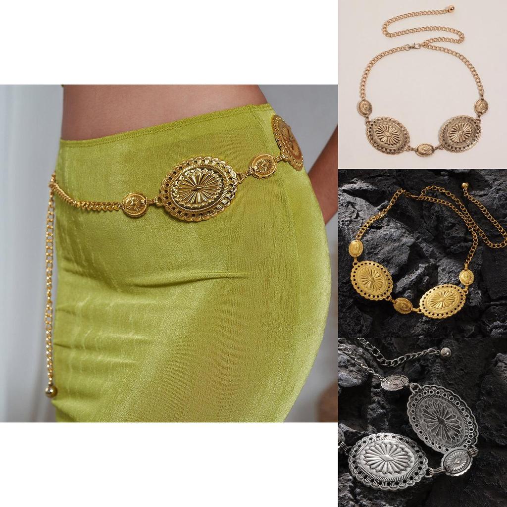 Elegant Metal Womens Waist Chain With Carved Detailing For Summer Fashion Accessory