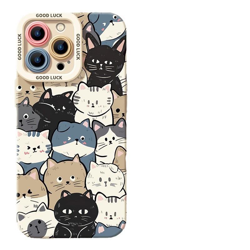 Applicable To Apple 11promax Huawei Mobile Phone Case Oppo Redmi Iphone11 Silicone 11pro Cartoon Cat