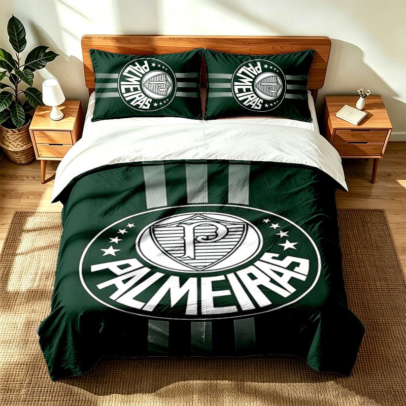 Sociedade Esportiva Palmeiras (1) 3pc set suitable for master bedrooms soft and comfortable an ideal gift for family and friends Includes one duvet co