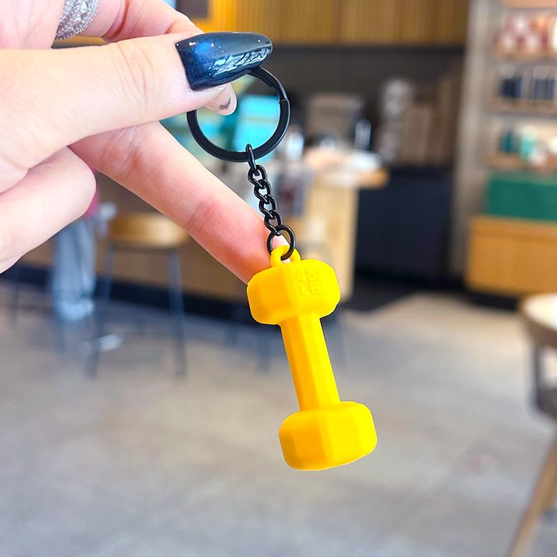 

2025 Брелок для штанги Силиконовый брелок-гантель Подарки для любителей спортзала Подарок для фитнес-тренера Подвеска для ключей от рюкзака/машины