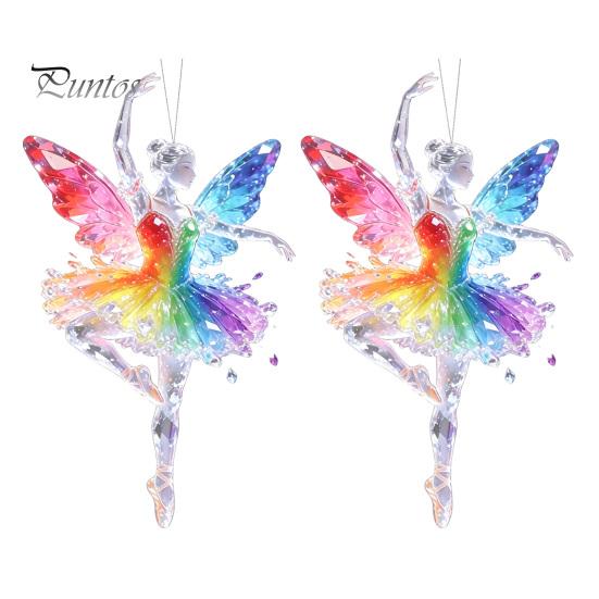 Festive Party Supplies 2Pcs Glitter Ballet Girl Keychain, 2D Acrylic Hanging Pendant for Bag Backpack, Sparkling Ornaments Trees Dancer Car
