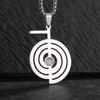 European and American Style Cut Titanium Steel Hollow Geometric Graphics Series Spiral Symbol Pendant 304 Material Stainless Steel Necklace