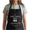 Kitchen Apron - Laurine of Love - Black - Durable Cotton - Breton Print Made In France