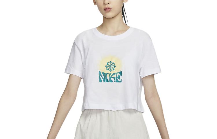 Nike Sportswear Women s Floral Embroidered Crewneck T-Shirt White FV4231-100 L