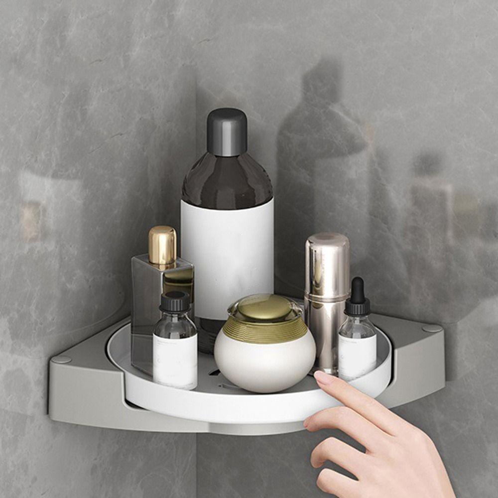 Wall-Mounted Rotating Corner Rack No Drilling Seasoning Rack Triangle Storage Rack  Bathroom