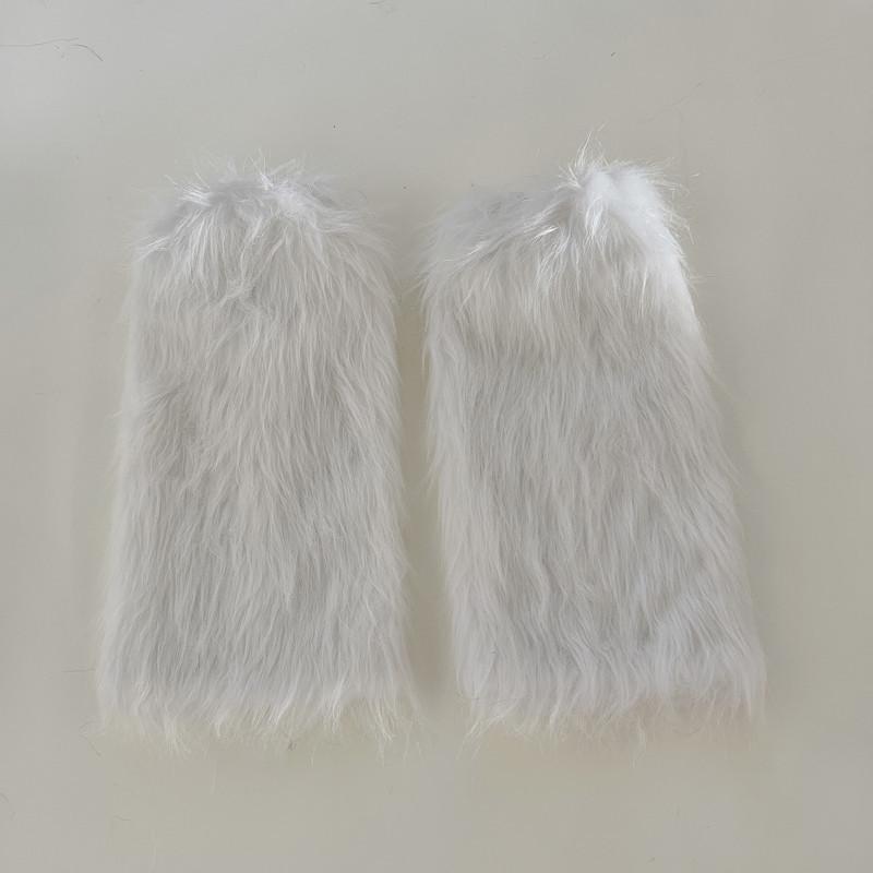 Y2K Faux Fur Fluffy Leg Warmers: Retro Scrunch Socks & Boot Covers for Fall/Winter