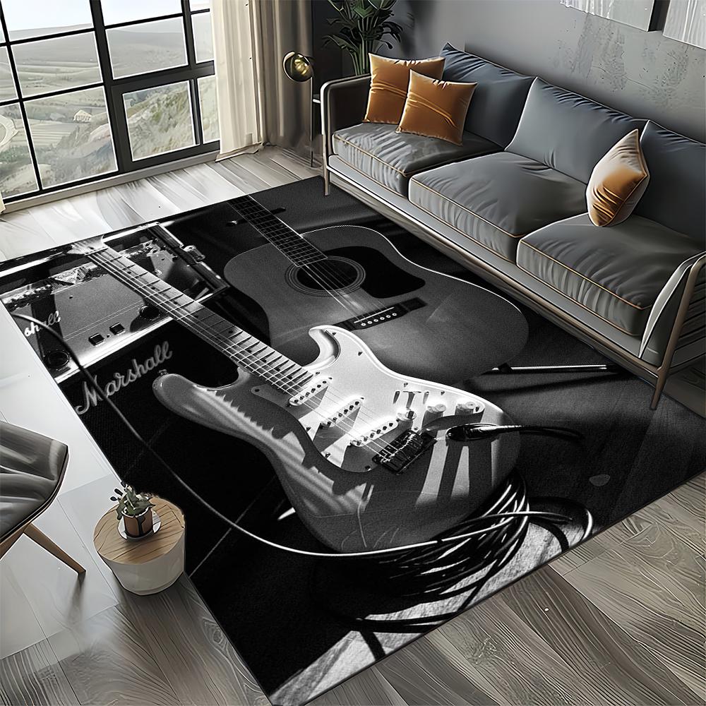 27 Style New 3D Fender Retro Guitar Instruments Music Carpet Rug for Living Room Bedroom Home Sofa Decoration,Non-slip Floor Mat