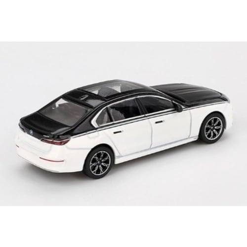 MINI GT Maßstab 1/64 BMW i7 xDrive60 Alpinweiß/Saphirschwarz (Linkslenker) Fertigmodell MGT00959-L
