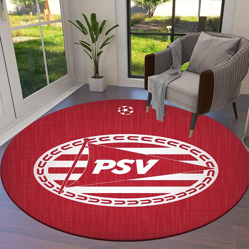 Philips Sport Vereniging Round Area Rug,Carpet Rug for Living Room Bedroom Sofa Playroom Decor,Non-slip Floor Mat