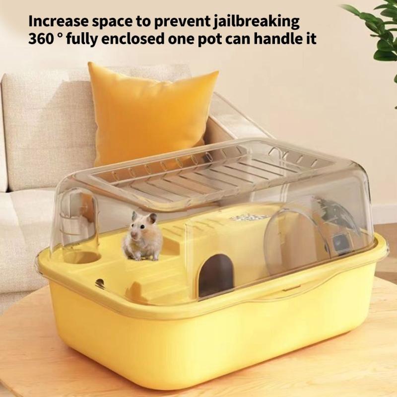 Clear View Rodents Habitat Detachable Pet Cage with Running Wheel and Enrichment Climbing Structure for Small Animal