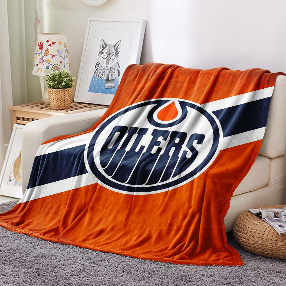 Edmonton Oilers Flannel Blanket, High quality Comfortable for All Seasons, Home Decor, Warmth and Comfort