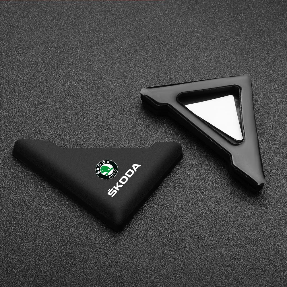 QYSK1 2pcs Silicone Car Door Corner Cover Auto Anti-collision Protection Sticker For Skoda Kodiaq Octavia Fabia Karoq Enyaq Kamiq Yeti