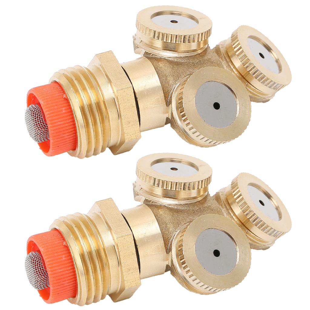 2PCS G1/2 High Pressure Spray Sprinkler 3 Hole Irrigation Nozzle Head with Filter Mesh for Garden