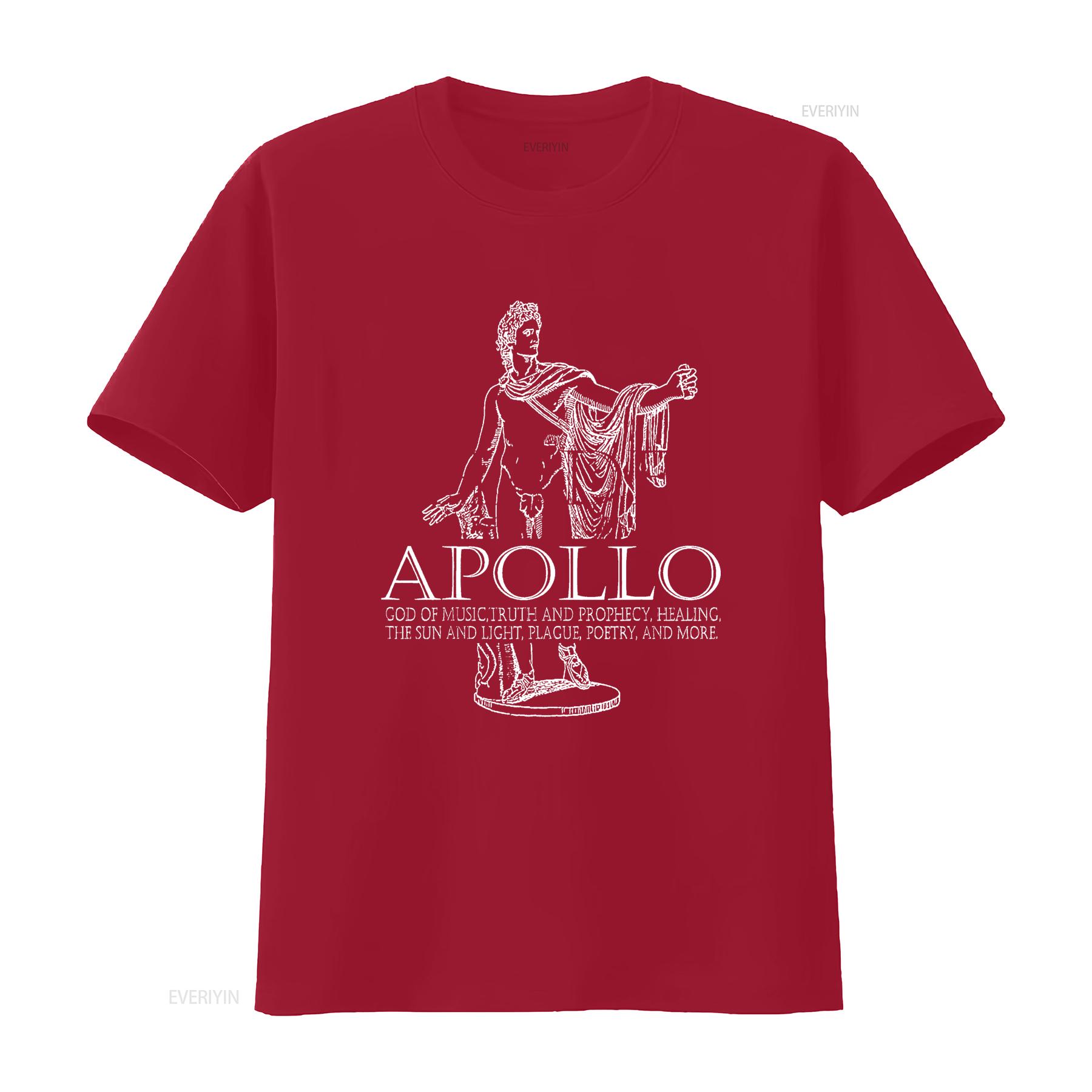 Apollo God Of Music And Sun Greek Mythology Fashionable T Shirt for Women vintage Washed Stylish Stretched Comfortable S