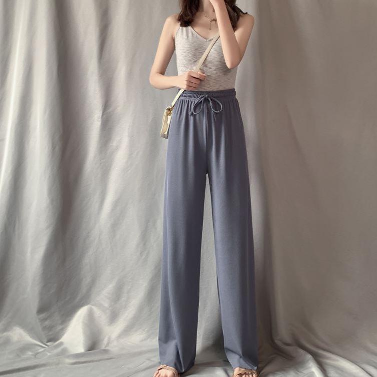 Palazzo Pants for Women Spring Summer Casual Lounge Pants High Waist Trousers Baggy Wide Leg Pants Women's Beach Vacation Flowy Pants