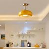 Modern Yellow Glass LED Pendant Lights Fixtures 40W Copper Bedroom Living Room Beside Nordic Hanging Lamparas Chandelier Lamp