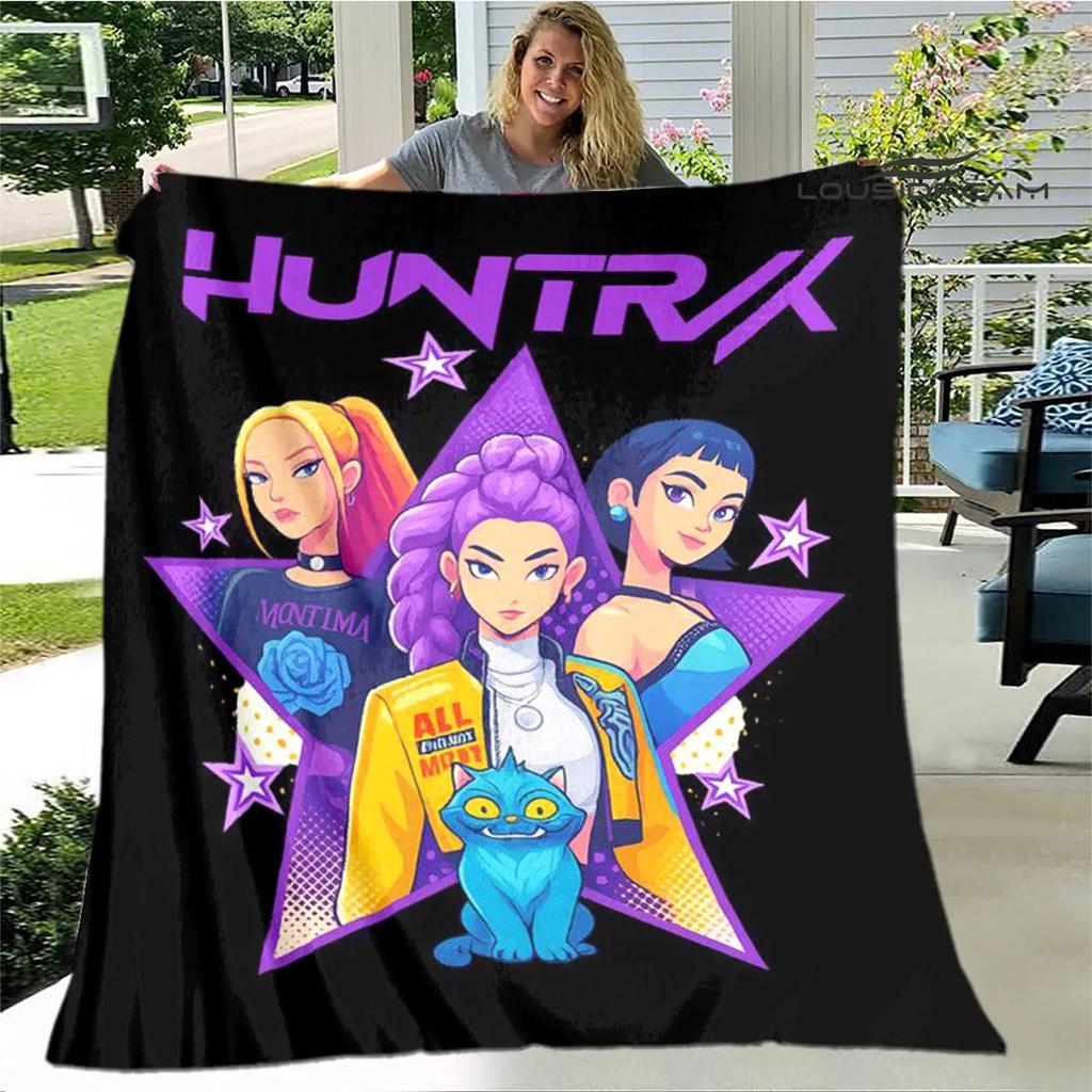 3D KPop Demon Hunters Cartoon blanket Warm blankets Soft and comfortable blanket Home Travel Blankets bed linings Birthday Gift