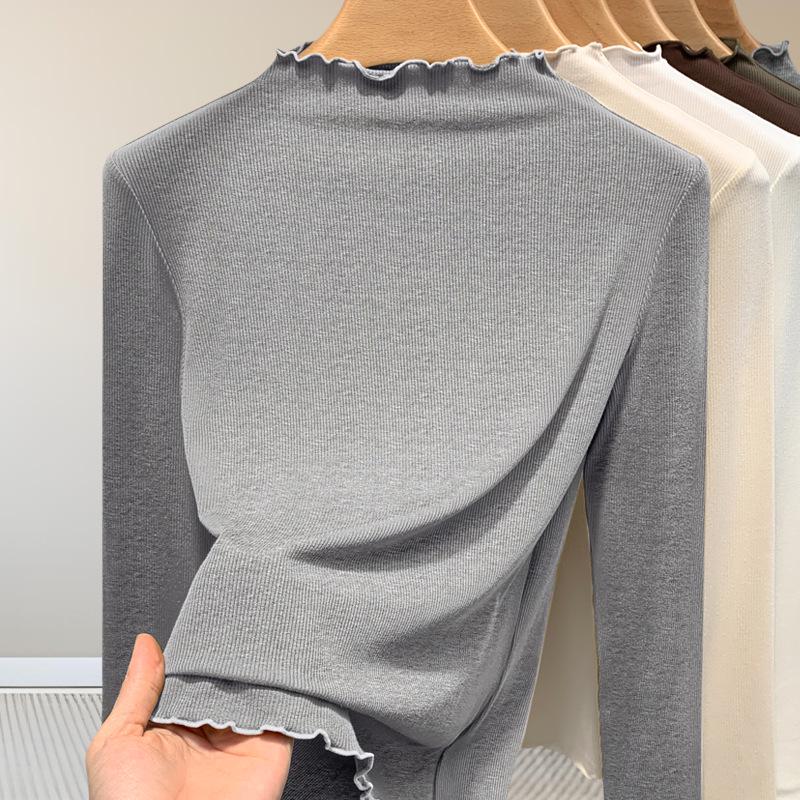 

Женская модальная рубашка с высоким воротником и длинными рукавами - Эластичная приталенная посадка, Модный тонкий стиль для весны, осени и зимы. L [suitable for 120-140 jin]