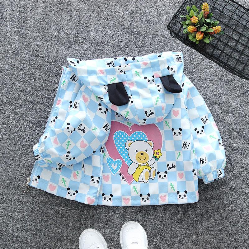 Frühlings- und Herbstteil der Kinder Jungen und Mädchen Herbstjacke Herbst Dünne Jacke Kleines Baby Cartoon Kapuzenoberteile
