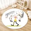 Covor rotund de desen animat Pippi Șoseta Lungă, Covor pentru Living, Dormitor, Canapea, Cameră de Joacă Decor, Covoraș Antiderapant Q0030