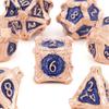 7 Pcs Copper Blue Tree Stump Root Metal Dice Solid Metal Polyhedral Dice Set Suitable for Role-Playing RPG  Board Game Card Game