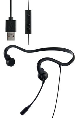 Elecom Bone Conduction Earphones with Bone Conduction No Pairing or Charging No Blocking Your No Ear Web Conference Online Microphone, Headset, Wired,