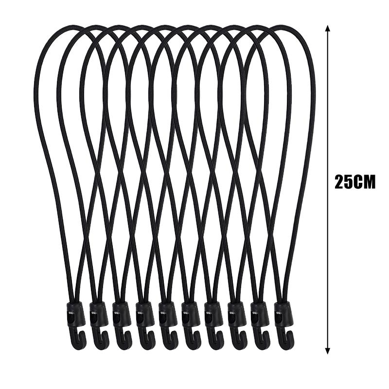 30/1pcs Elastic Bungee Cord with Hooks 10/15/25cm High Elasticity Rubber Expander Ropes for Luggage Bikes Camping Cars Cord Ties