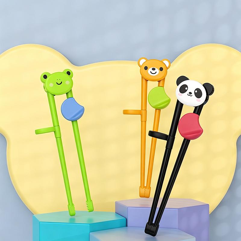 Bacchette Divertenti Animali per Bambini Cartone Animato Grado Alimentare Bacchette di Allenamento Stoviglie per Bambini