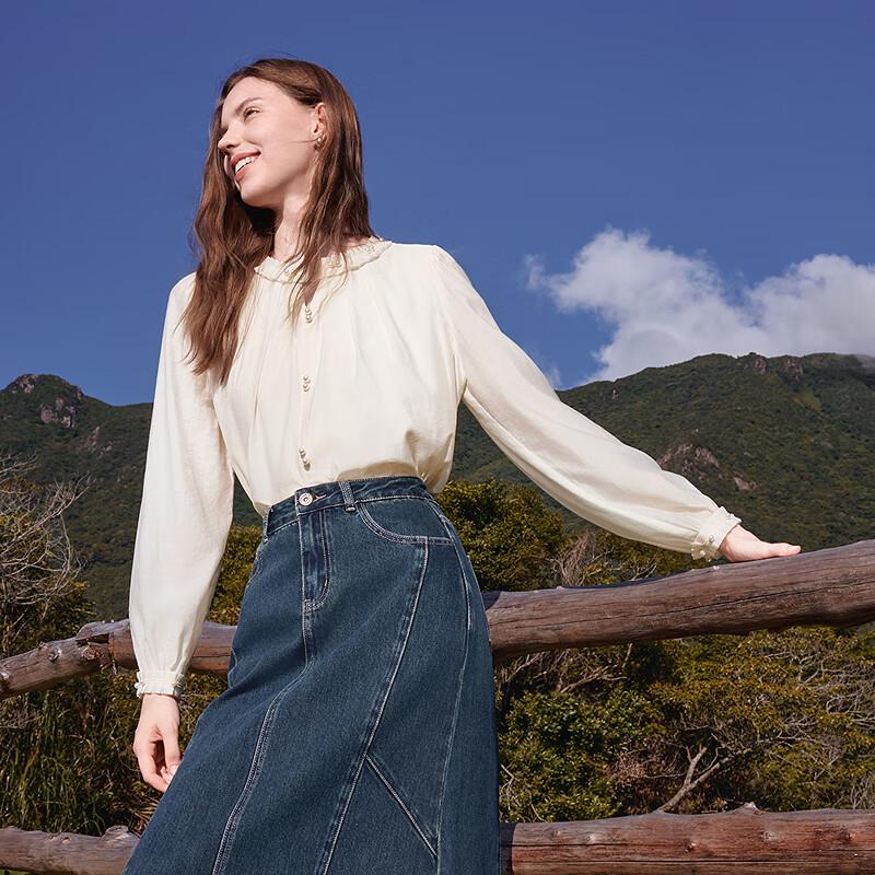 Betu Women's Elegant Beaded Long Sleeve Blouse