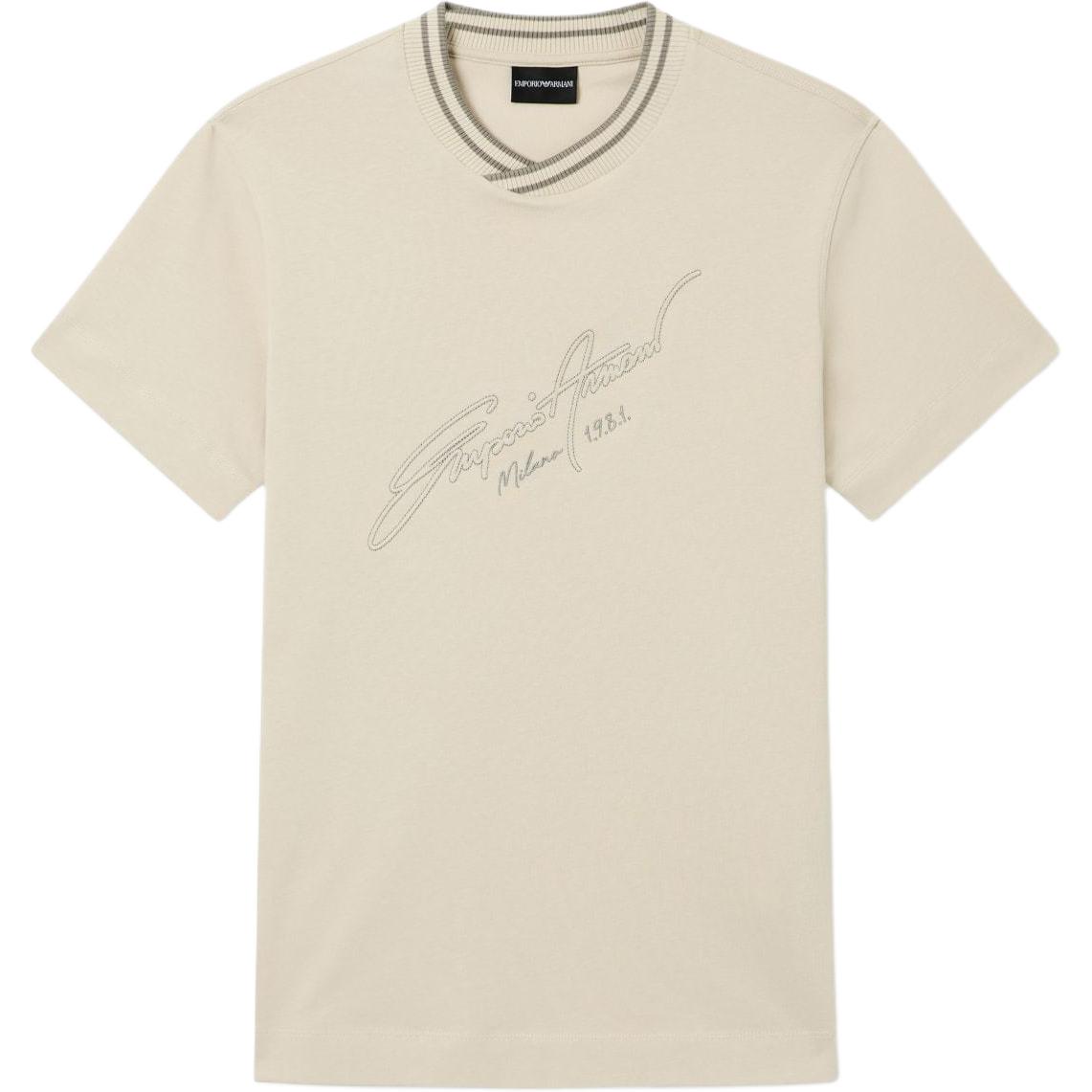 

Emporio Armani Single-Sided Knitted Embroidered Short Sleeve T-Shirt Men Tops EM005734-AF13715-U1156 XL