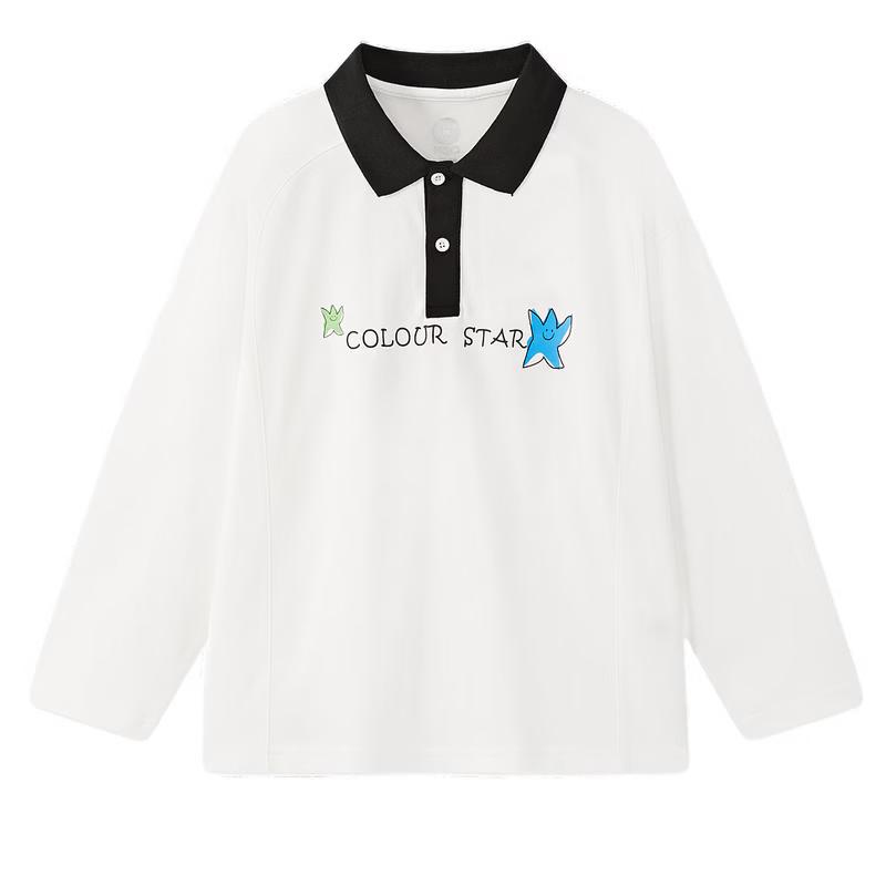 MQD Boys  Color-block Preppy Long-Sleeve Polo Shirt 170cm